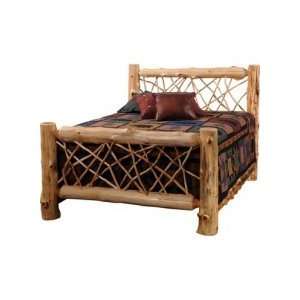  Fireside Lodge Traditional Cedar Log Twig Style Bed Size 