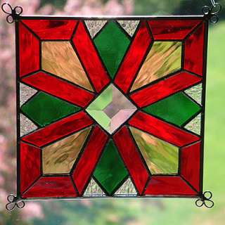 NEW 6 Stained Glass Quilt Pattern Panel Suncatcher 617  