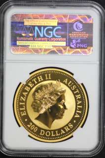 2000 2 oz Gold Year of the Dragon NGC MS68 Australian Lunar $200 