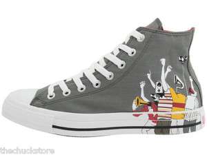 WOMENS Converse Chuck Taylor ALL STAR Gray w/people with Music Heads 