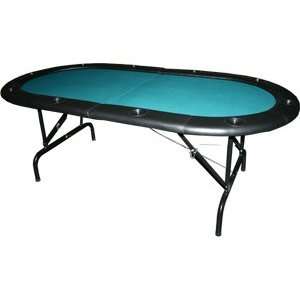 Foldable Oval Poker Table Full Size 84 X 42 w/ Legs 