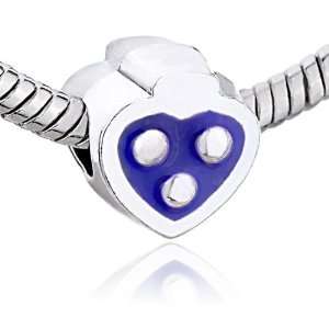  Purple Heart Drip Smile Beads Fits Pandora Charm Bracelet 