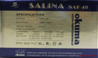 OKUMA SALINA SAF40 SALTWATER BAIT FEEDER SPINNING REEL 739998134663 