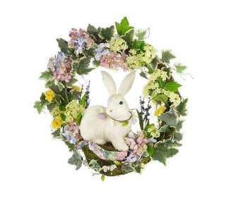 Welcome Home Spring Wreath w/ Bunny & Ribbon by Valerie  