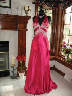 Tiffany 16566 Fuchsia Sparkling Pageant Prom Gown Dress 14  