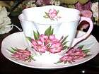 Shelley DAINTY PINK OLEANDER FLORAL Pink Handle & Trim Tea Cup and 