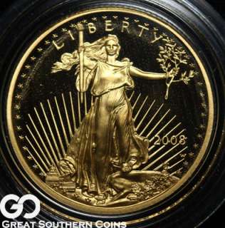 2008 W $10 GOLD American Eagle PROOF 1/4 OZ FINE GOLD  