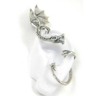   Silver Elfin Elfen Dragon Ear Wrap Handcrafted Left Ear Cuff Earring
