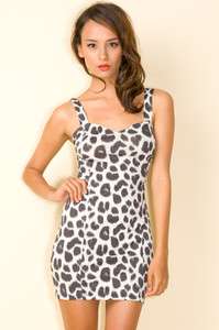 NEW MOTEL LESLEY CAGE BACK DRESS IN SNOW LEOPARD  