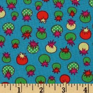  44 Wide Garden Friends Love Tomatoes Blue Fabric By The 