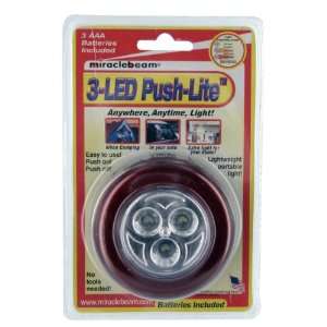  Miraclebeam 2654 Red 3 LED Lightweight Portable Push Lite 