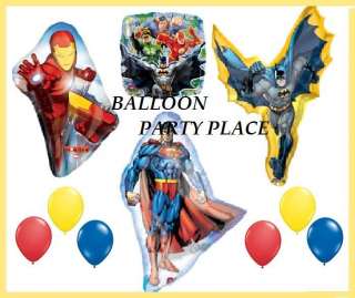 SUPERHERO JUSTICE LEAGUE birthday party BALLOONS superman spiderman 