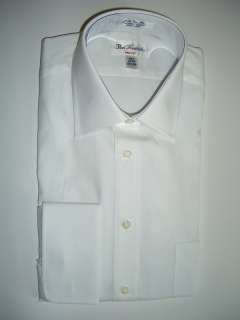   FREDRICK White Cotton Trim Fit Mens Dress Shirts Size M   15 1/2   34