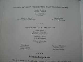   PRESIDENTIAL INAUGURAL GALA PROGRAM 1985~PRODUCER~HOST FRANK SINATRA