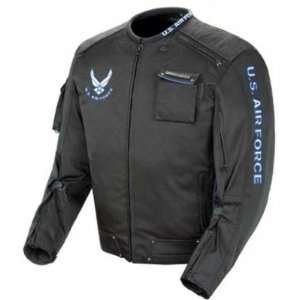 Power Trip U.S. Air Force Mens Alpha Textile Motorcycle Jacket Black 