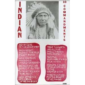  Native American Indian 10 Commandments 14 x 22 Vintage 