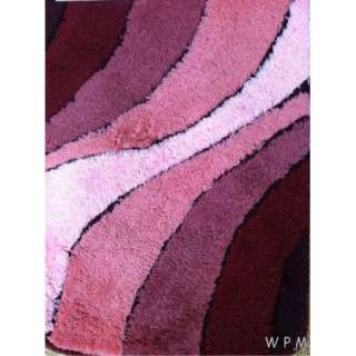 3Pc BATHROOM rug set burgundy/pink wave bath contour Mat & lid cover
