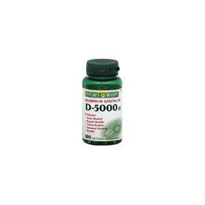  Natures Bounty Vitamin D 5000 IU, 100 Softgels (Pack of 2 