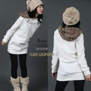 Lady Leopard Hoodies Long Slv Sweatshirt Top Size S GC4  