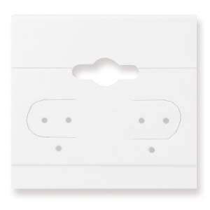  Earring Display Hang Cards White Flocked 1.5 X 1.5 Inches 