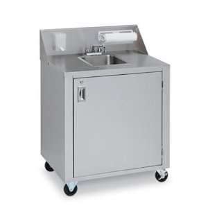  Portable Hand Sink Cart, 3 Compartment, Lockable Access 