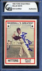   MAYS 1982 TCMA #6   AUTOGRAPHED   GAI/DNA CERTIFIED AUTO  