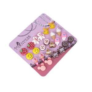   of 12 Color Cute Magnetic Stud Earrings for Girls Kids Toys & Games