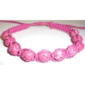 Pink Roses Hemp Bracelet   This Unique Design Is Hand Made   Meaning 