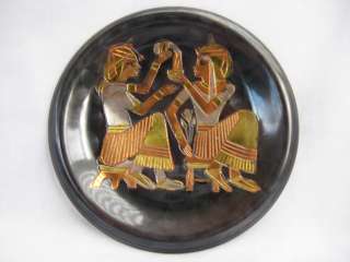 Egyptian Brass Wall Decor Plate Pharaoh Girls 5.25 Gift  