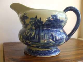 Vintage Large Pitcher Blue Willow Style Victoria Ware Ironstone 