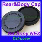 Body cap Rear cap Sony NEX 3 NEX 5 Camera lens  