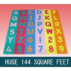  144 SF Alphabet and Number ABC Floor Puzzle Mat for Kids 