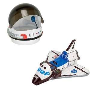  Jr Astronaut Helmet & Inflatable Space Shuttle Toys 