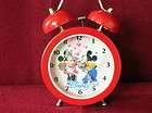 AC222~ Mickey Mouse & Minnie Mouse Twin Bell Alarm Clock Red