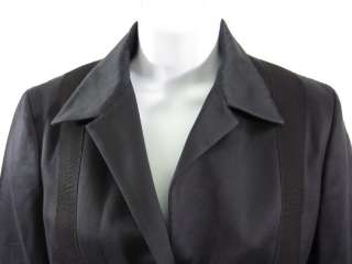 BARNEYS NEW YORK Black Cotton Jacket Skirt Suit Sz 8 14  