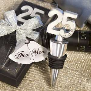  25th Anniversary Silver Wine Bottle Stoppers