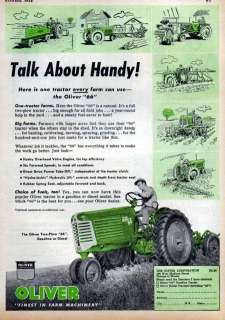 1952 Oliver Row Crop 66 Tractor Original Color Ad  