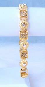   GOLDPLATE RHINESTONE BRACELET 8.25 NEW RETIRED STOCK LARGE SZ M0053 3