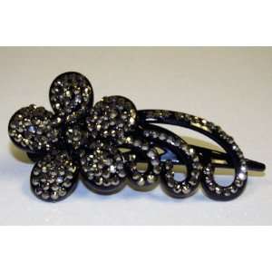  Black Crystal Hair Clip with Flower and Vine Everything 