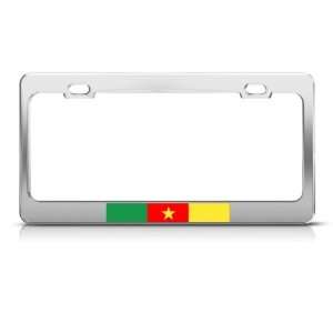  Cameroon Flag Country Metal license plate frame Tag Holder 