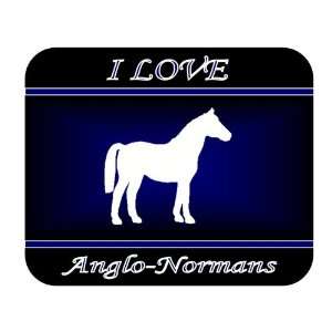   Love Anglo Norman Horses Mouse Pad   Blue Design 