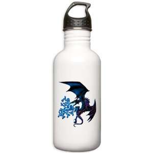   Water Bottle 1.0L Blue Dragon with Lightning Flames 