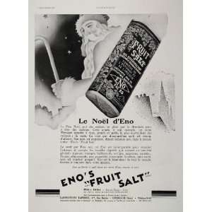  1930 Vintage French Ad Eno Fruit Salt Christmas Santa 