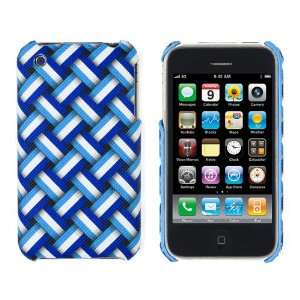   Color Weave Case for iPhone 3G / 3GS   Blue Cell Phones & Accessories