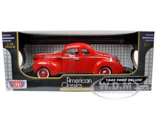 1940 FORD DELUXE RED 118 DIECAST MODEL CAR  