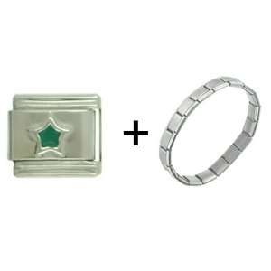  Pugster Silver Star Green Italian Charm Pugster Jewelry