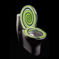 Green Spiral Designer Melamine Toilet Seat Cover  