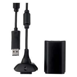 Xbox 360   Play and Charge Kit   Battery and charger (Black)   By 