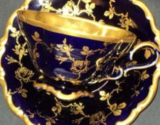 ECHT COBALT LINDNER Tea cup and saucer ROSENDGOLD  