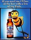 Funny Bud Light Beer Bee Ad Refrigerator Magnet